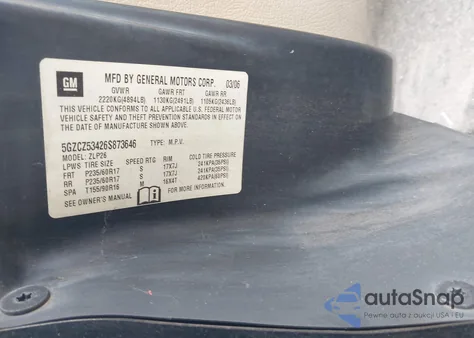 2006 Saturn Vue V6 из США, поврежденный, VIN 5GZCZ53426S873646